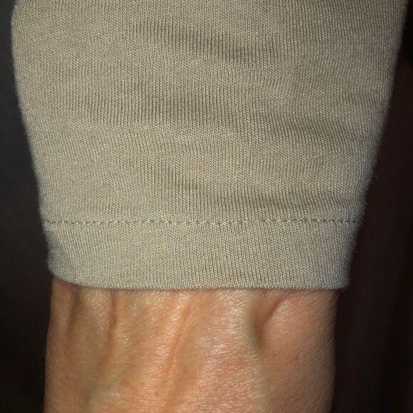 Converse S Taupe Open Front Shawl Collar Asymmetrical Cotton Cardigan - Picture 7 of 12